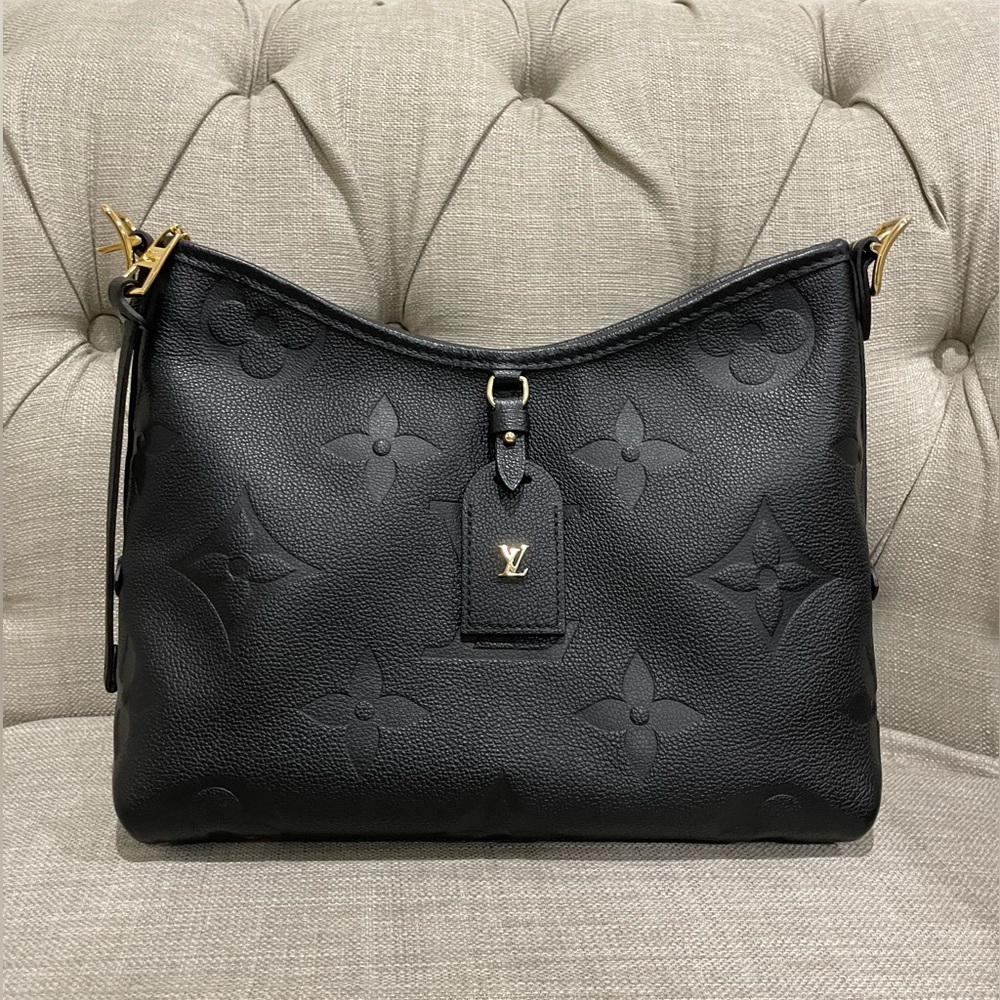 Louis Vuitton Carryall PM Bag Monogram Empreinte Leather Black
